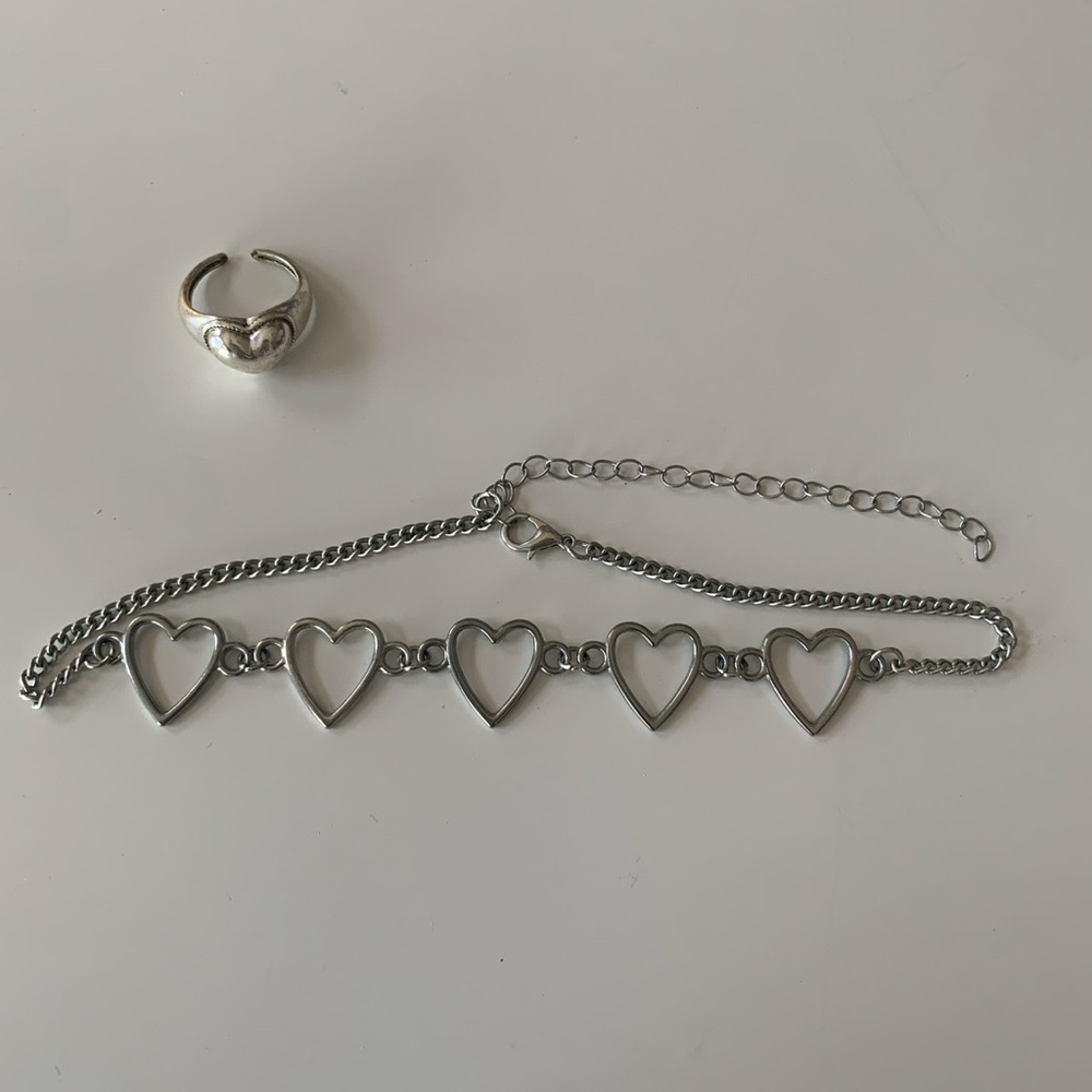 SILVER NECKLACES AND RING - Picture 5 of 5